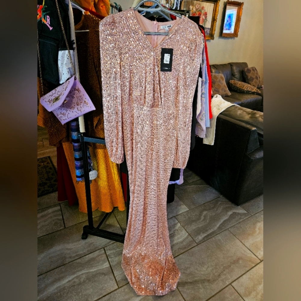 Pink sequin dress